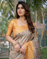 Gorgeous Soft Banarasi Silk Yellow Saree